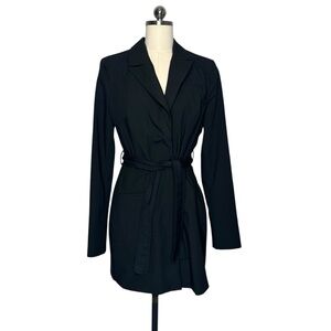 Zara Black Blazer Coat Mini Belted Trench Coat| Size L